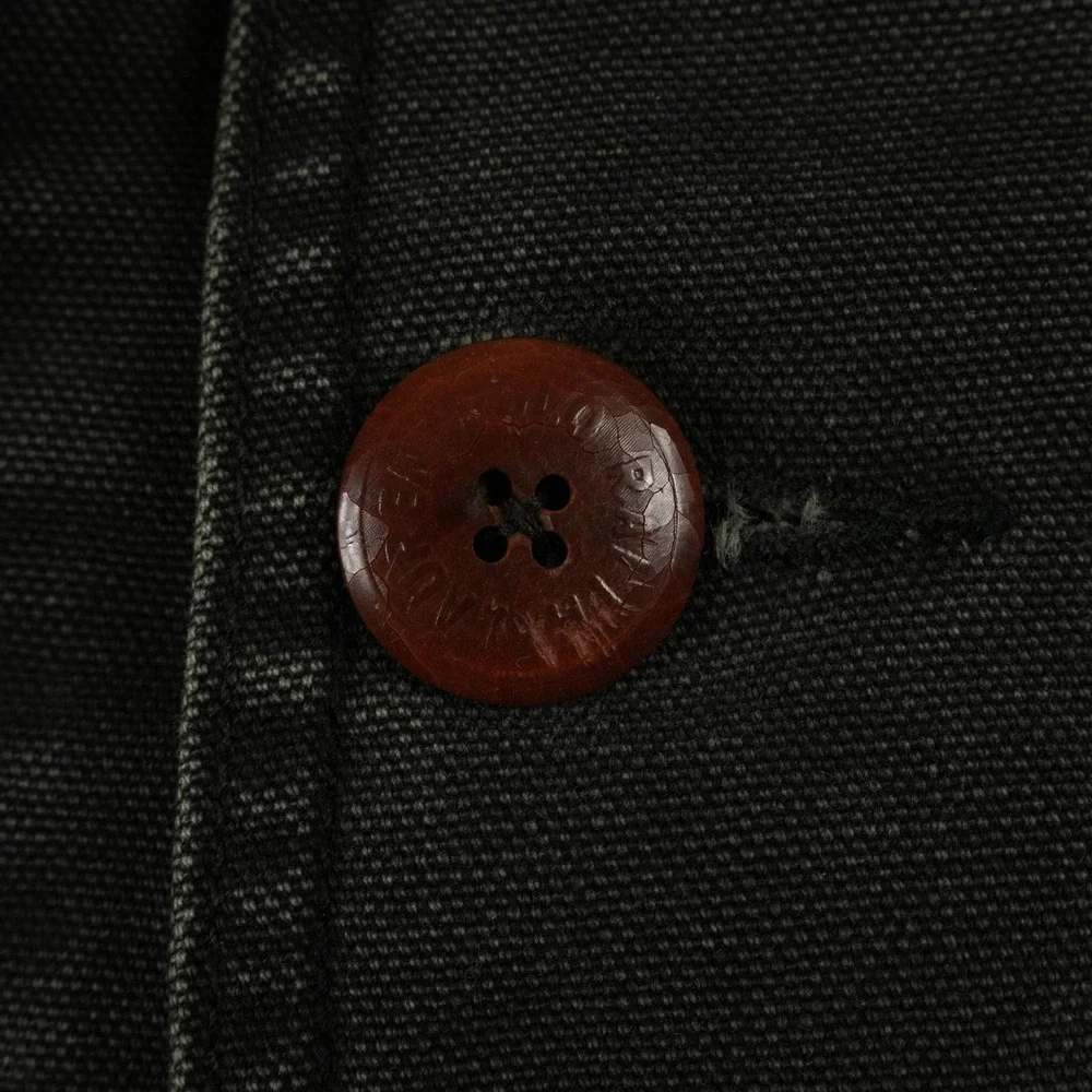 VTG Polo Ralph Lauren Chore Jacket Mens XL‎ Black Canvas Corduroy Trim Utility